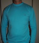 Tommy Hilfiger pánsky sveter aqua modrý