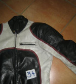 Moto bunda kožená bielo-čierno-červená c. 34 – fotka 2